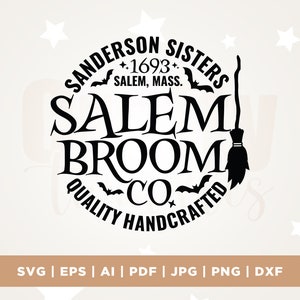 Sanderson Salem Broom Co SVG, Witch Sisters Shirt, Silhouette, Cricut, Svg, sublimation, Trendy Halloween, DTY Transfer, instant download