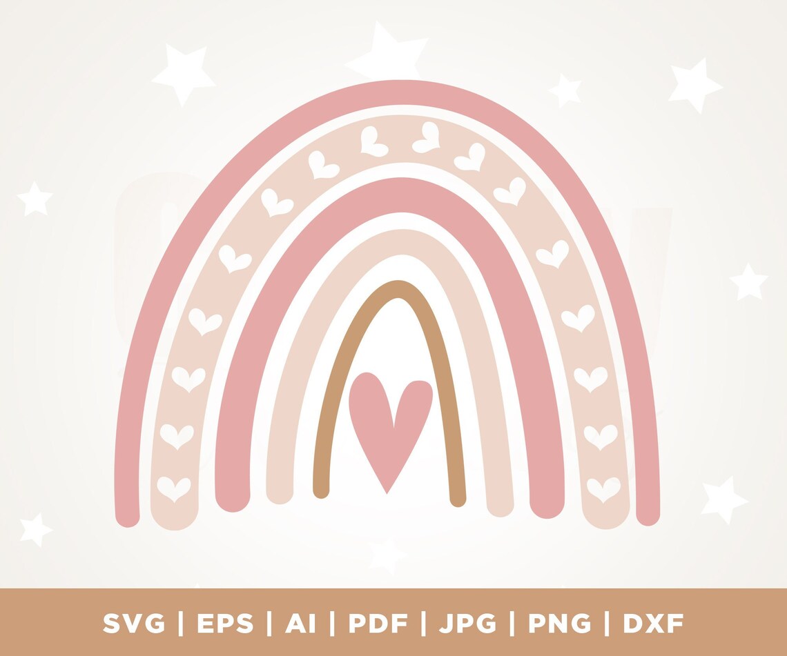 Boho Rainbow SVG Bundle, Pastel Rainbow Files (digital Download) - Etsy