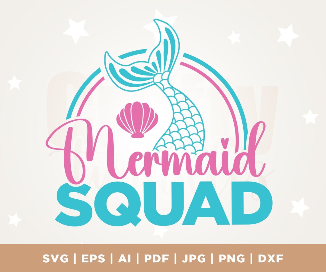 Mermaid Squad SVG, Mermaid Squad PNG, Silhouette, Cricut, Cut File, Png