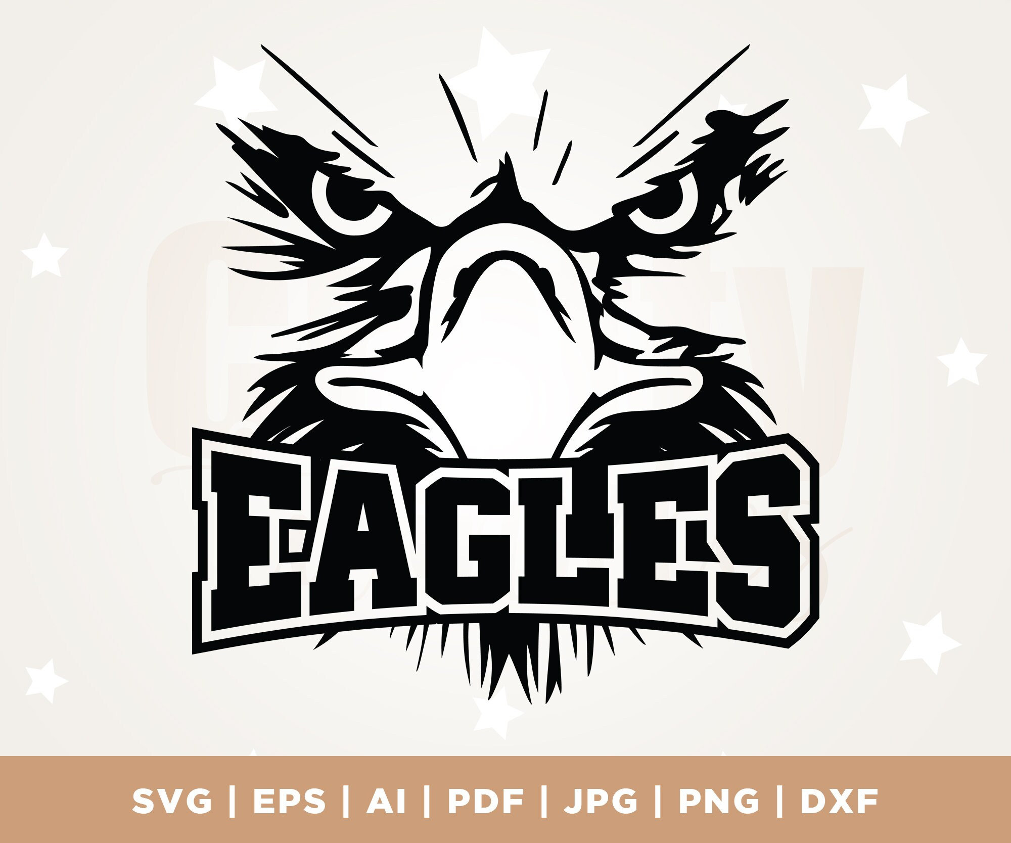 Eagle Svg Eagles Svg Mascot Team Sports Png Cut File 