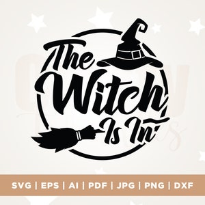 The Witch Is In svg, Halloween Door Hanger svg, Halloween Door Sign svg, Cricut, Png, Svg, sublimation, Halloween Sign Glowforge, Halloween