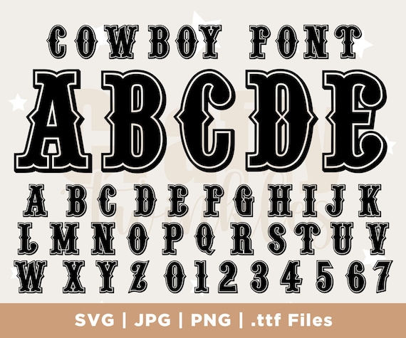 WESTERN FONT SVG, Western Alphabet Svg, Western Letters and 