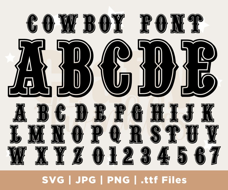 WESTERN FONT SVG Western Alphabet Svg Western Letters and - Etsy