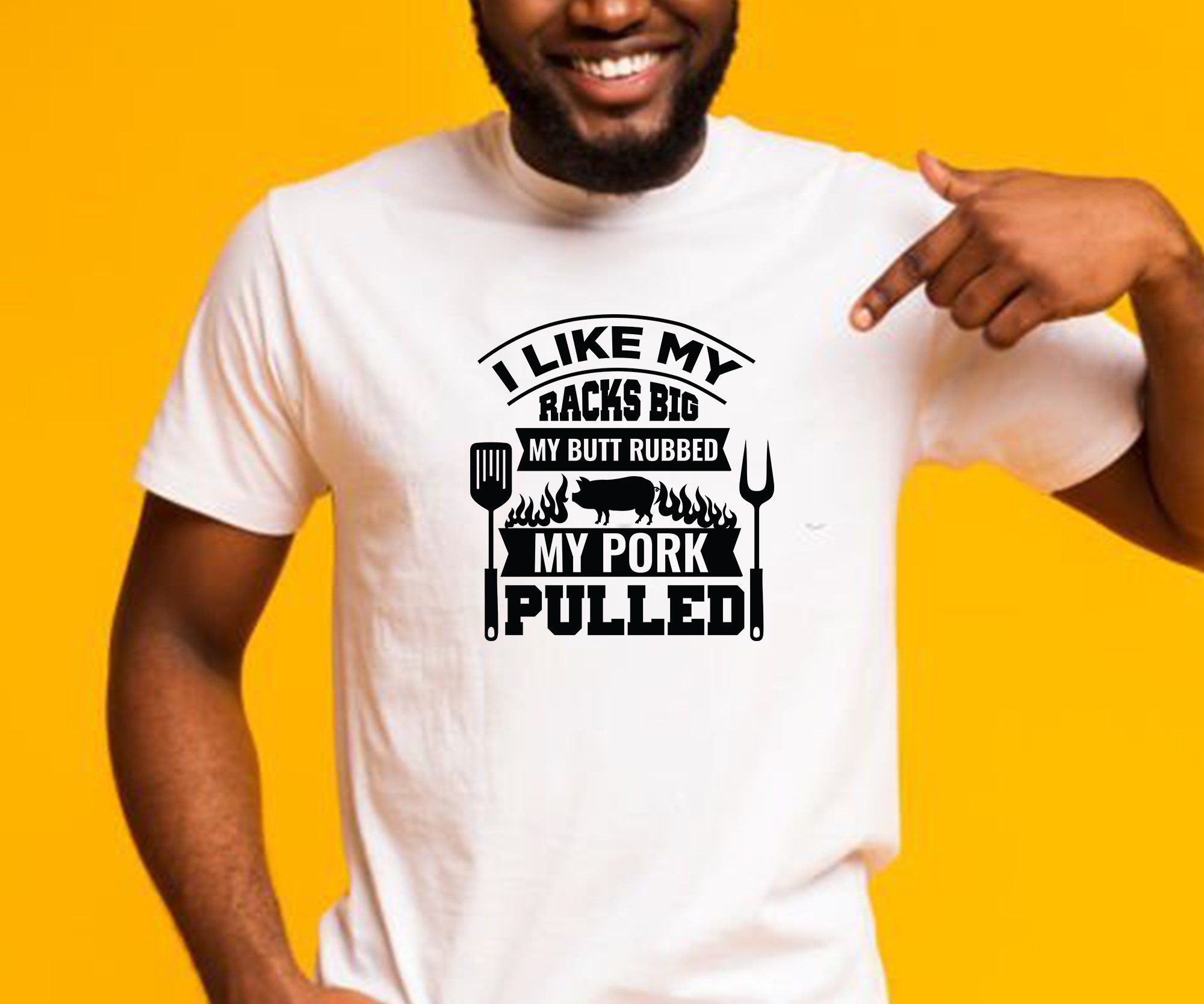 I Like My Racks Big Bbq SVG, Butt Pork Quote, Dad PNG, Silhouette SVG ...