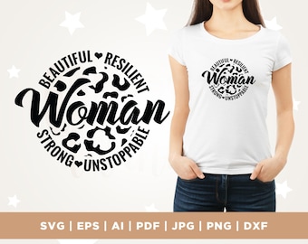 Strong Woman Svg, Cricut, Png, Svg, Silhouette, Cut file, Inspirational Svg, Woman Svg Design, Woman Shirt Design, Motivational Svg Cut File