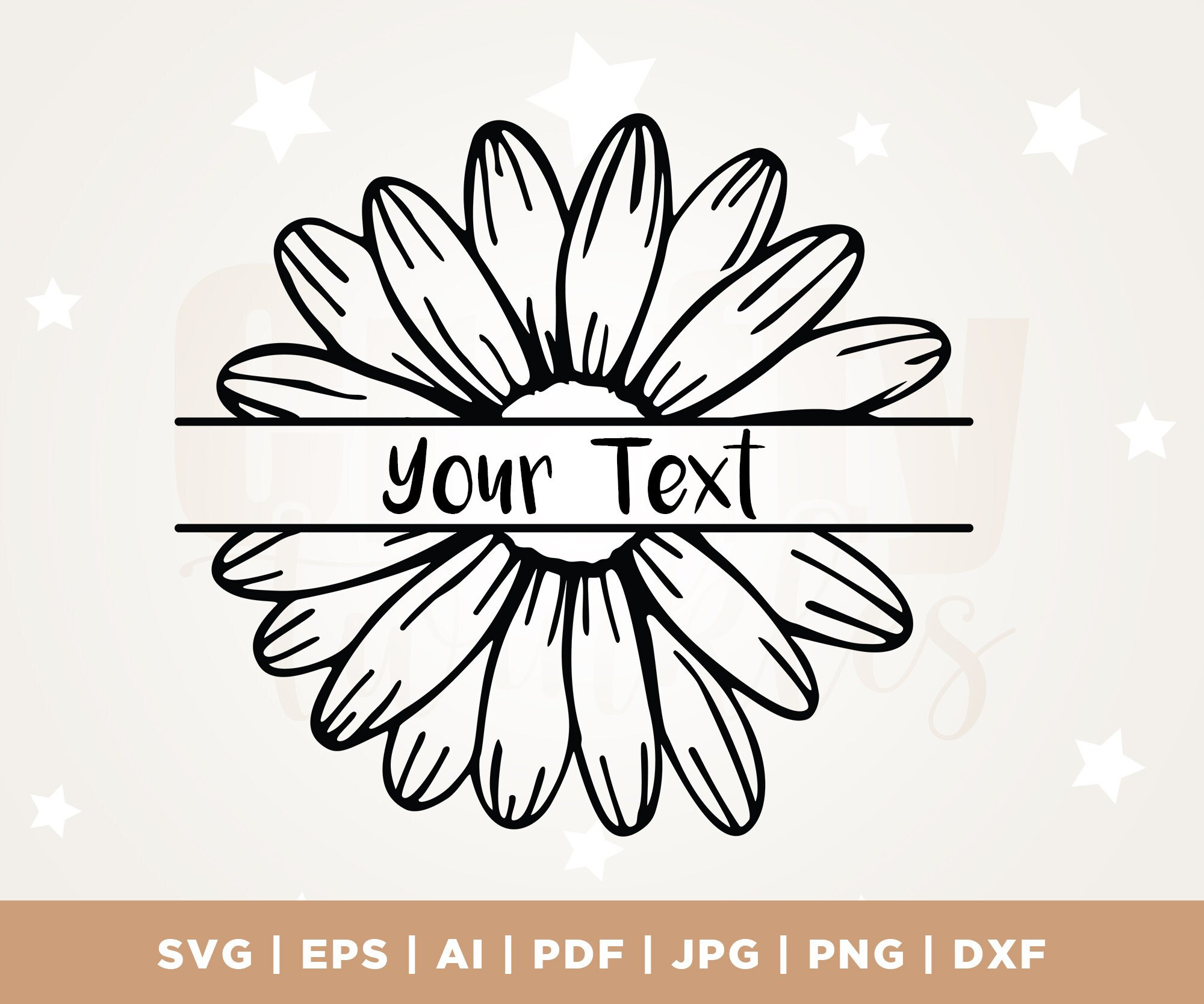 Split Monogram Daisy Split Flower Svg, Split Monogram SVG, Flower Monogram Svg, Daisy Svg ...