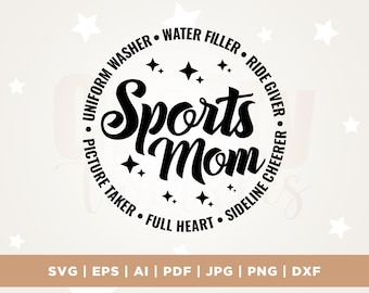 Soccer mom svg, football mom svg, baseball mom svg, volleyball mom svg, tennis mom svg, Cut File, Cricut, Png, Svg, sublimation, hockey mom