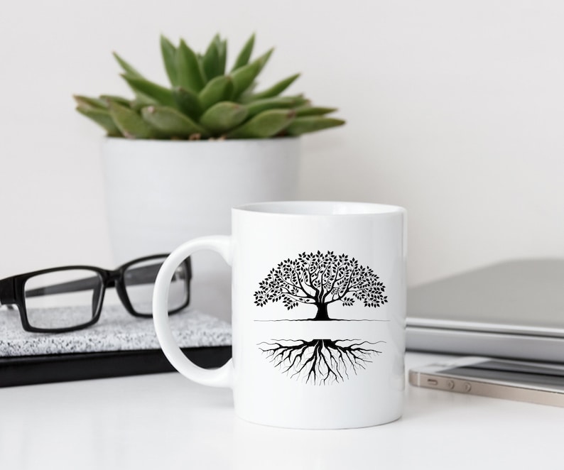 Split Tree Monogram SVG, Split Monogram Tree of Life, SVG Cut File ...