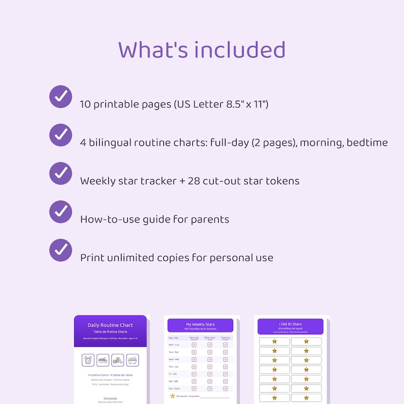 Daily Routine Chart for Kids | Spanish-english Bilingual Visual ...