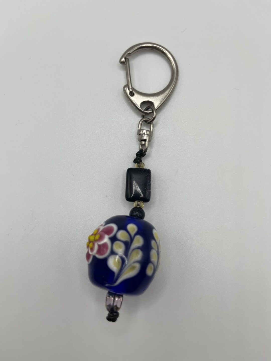 Blue Ceramic Ball Key Chain/charm - Etsy