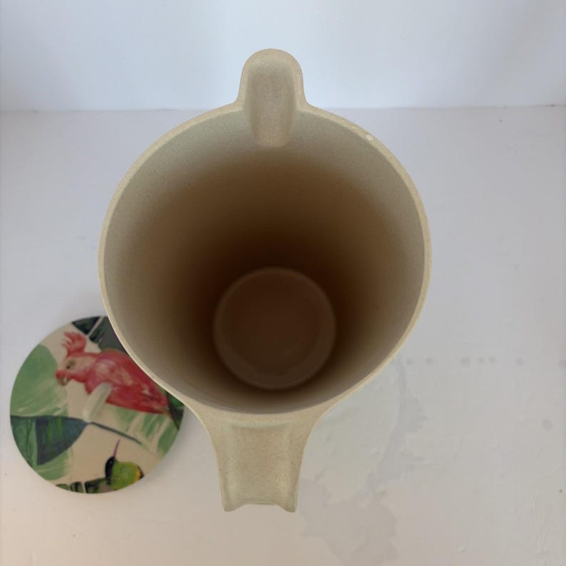 Bamboo Tropical Bird Pitcher Anthropologie style Tropical Summer Tiki Colorful image 6