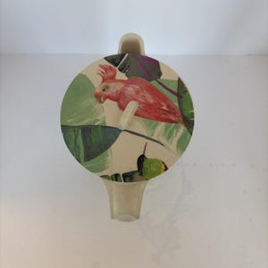 Bamboo Tropical Bird Pitcher Anthropologie style Tropical Summer Tiki Colorful image 5