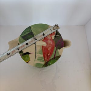 Bamboo Tropical Bird Pitcher Anthropologie style Tropical Summer Tiki Colorful image 9
