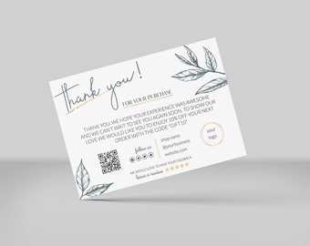 Custom Thank You Cards - Custom Post Cards w/ Custom Designing - Thank You Packaging Inserts - Discount Code Cards - 4x6 Thank You Cards