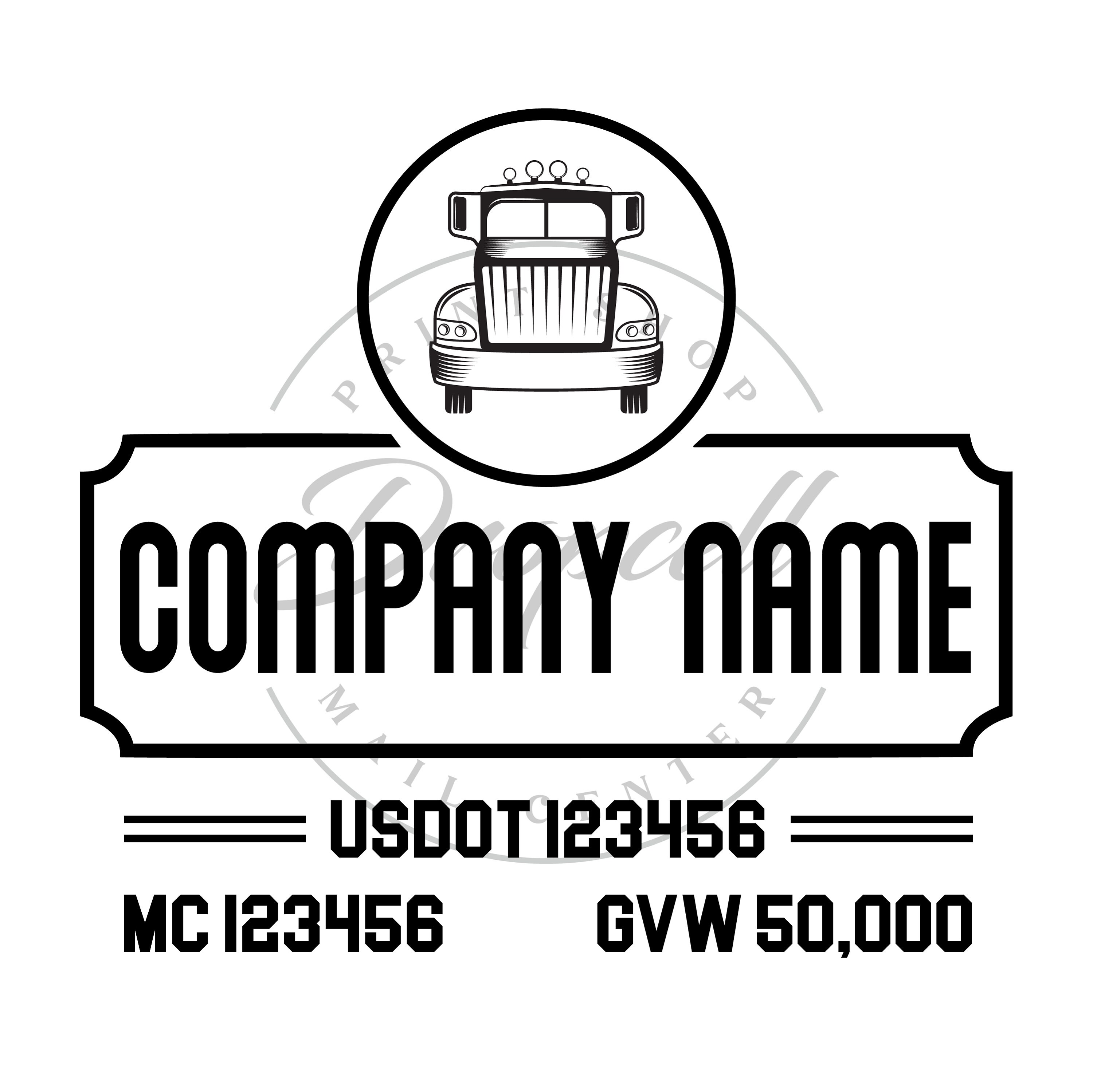 Custom US Dot Decals Truck Lettering Van Stickers MC Numbers Trucking