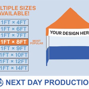 Custom Tent Banner - UV Print - Events - Trade Shows - Functions - Festivals -  Weddings - Canopy Banner - Add your Logo and Business Name