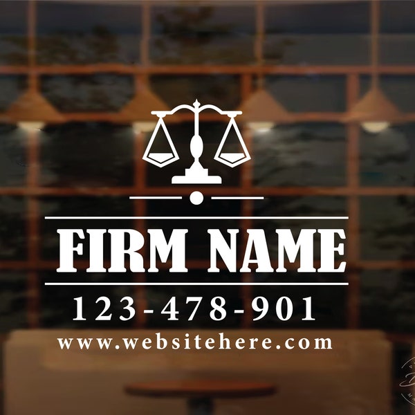 Custom Law Office Decal | Custom Legal Firm Logo Window Sticker | Personalized Company Name or Logo Storefront Sticker for Windows & Doors