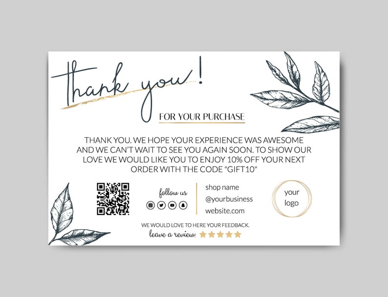 Custom Thank You Cards Custom Post Cards W/ Custom Designing Etsy