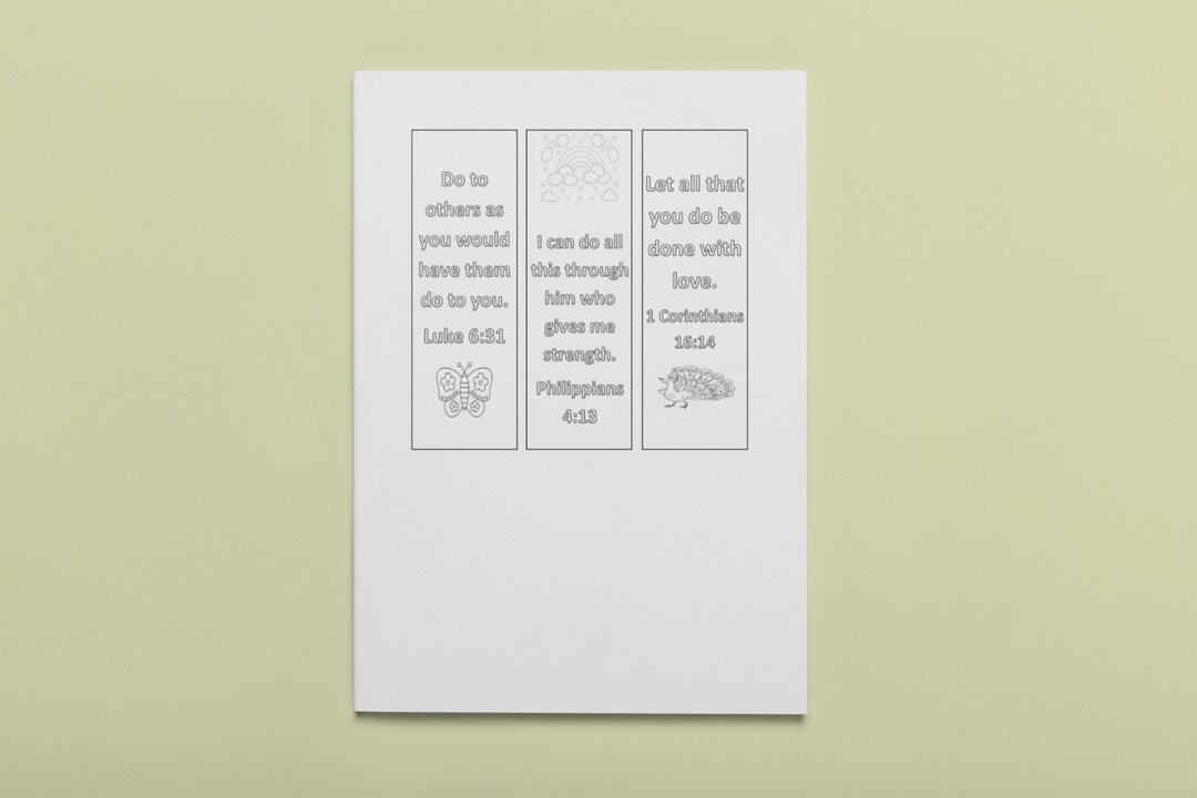 Scripture Memory Bookmark Bookmark to Colour, Christian Bookmarks Printable, Scripture Bookmark ...