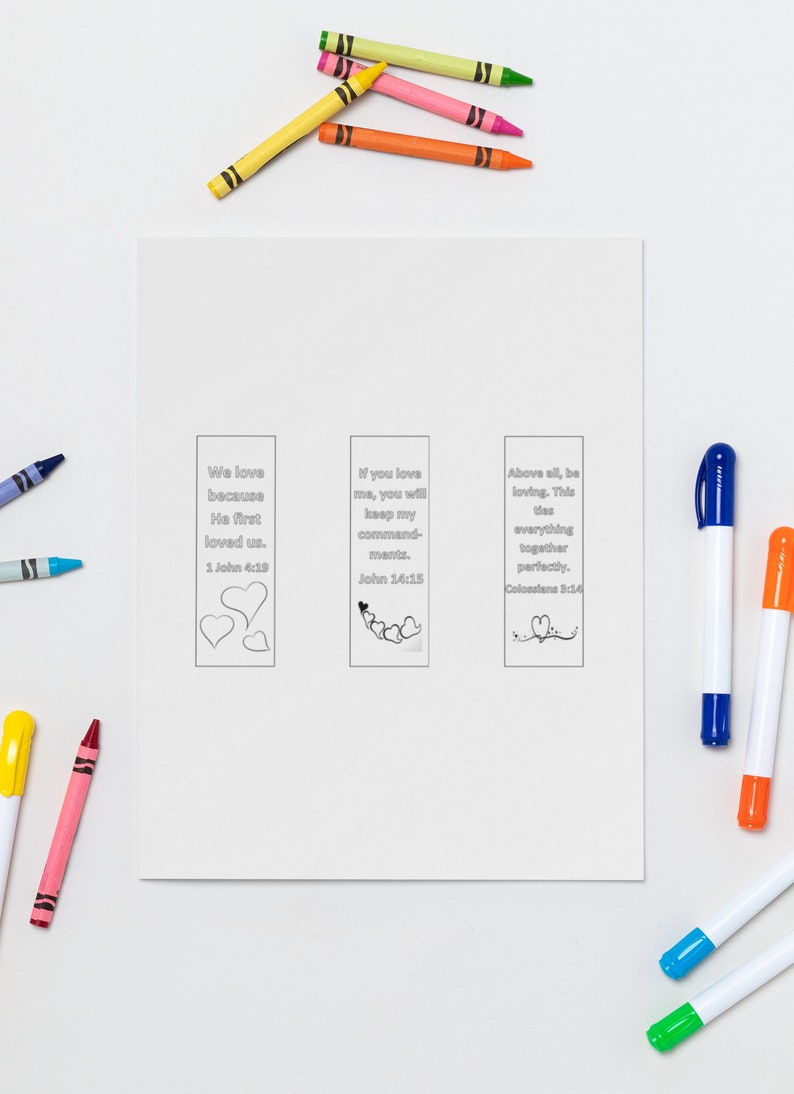 Bible Verse Coloring Bookmarks, Printable Bookmarks for Kids, Scripture ...