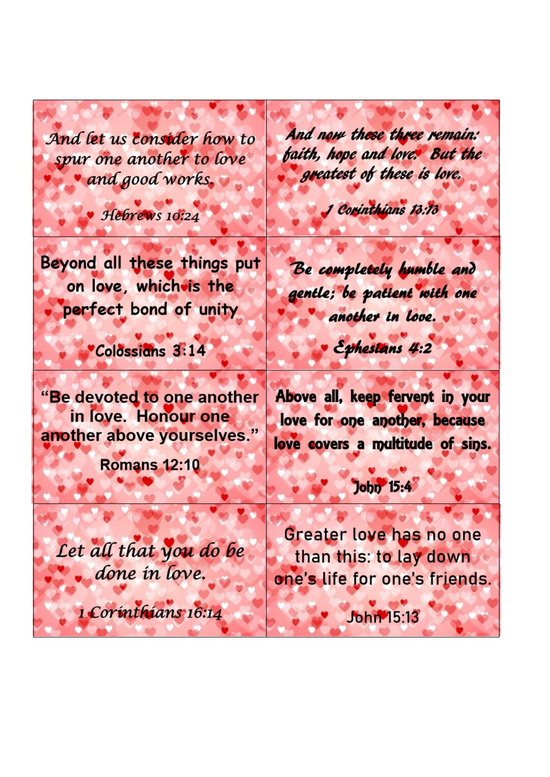 Pocketsized Scriptures 8 Downloadable Bible Verse Cards on Etsy