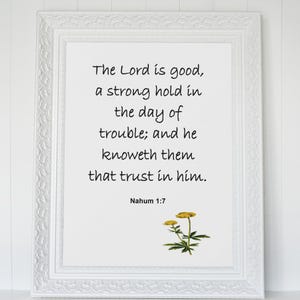 Floral Christian Wall Art, Faith Based Home Decor, The Lord is Good, Inspirational Bible Verse Canvas, Encouragement Gift, Biblical Print