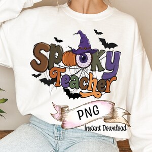 Spooky Teacher Halloween Design, PNG, SVG (Digital Download)
