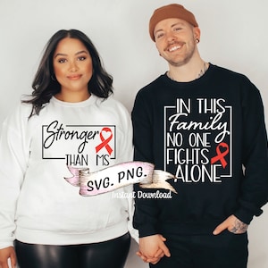 In This family No One Fights Along MS SVG for shirts, Stronger Than MS Orange Ribbon, Sclerosis Support, Family Support, Sclerosis svg,