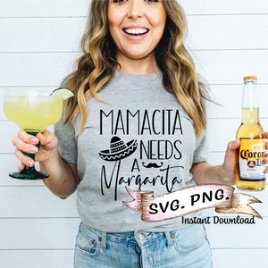 Mamacita Needs a Margarita Svg, Pobieranie cyfrowe, Meksyk Svg, Wieczór panieński w Meksyku SVG, Urodziny w Meksyku, Wakacje w Meksyku Pliki cyfrowe