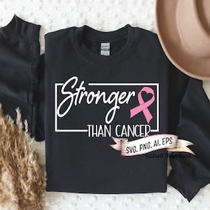 Más fuerte que el cáncer SVG, Cáncer SVG para camisas, Apoyo al cáncer, Apoyo familiar, Cáncer svg, Descarga instantánea