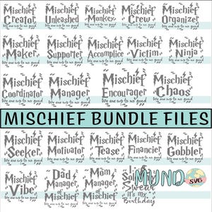 Bundle Unfug Themed Party SVG, Junggesellinnenabschied, Mischief Crew, Geburtstag SVG, Unfug Maker, Unfug Ermutiger, Unfug Schöpfer