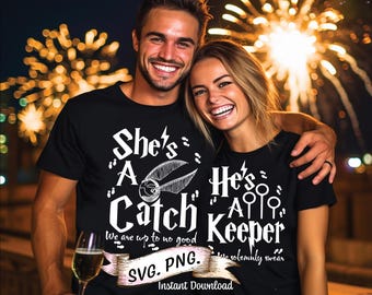 He&#39;s a Keeper She&#39;s a Catch Couples Bundle SVG, White Svg, Bachelorette Party Svg, Bridal Party SVG, Bride. Honeymoon SVG, Bride and Groom