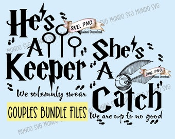 He's a Keeper She's a Catch SVG, koppels-bundel (digitale download)