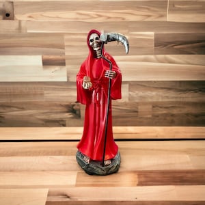 Santa Muerte Resin Statue 5inch red statue Holy death statue