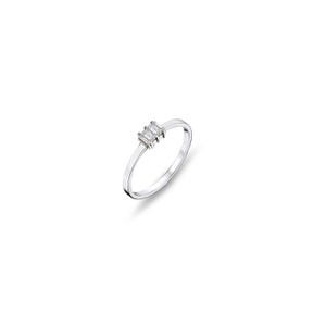 14K Gold Baguette Diamond Ring: Art Deco Promise Ring