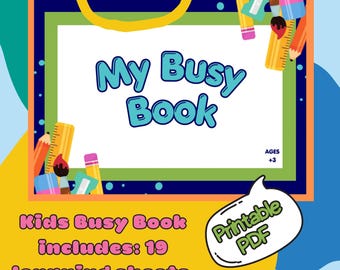 Printable Busy Book For Toddlers and Kids, Autism-friendly Educational Book, Interactive Book for Autism Kids, Book Early Learning.