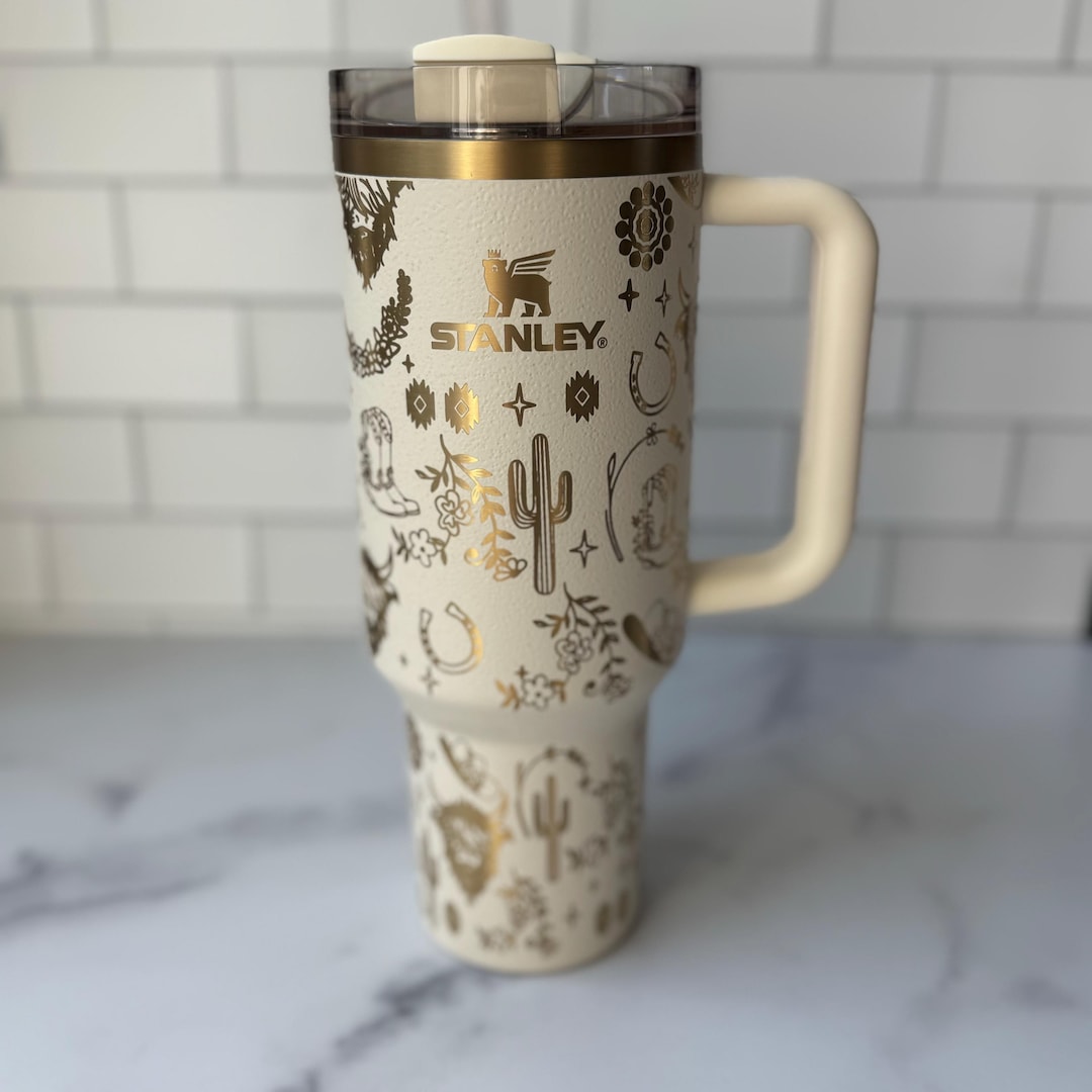 Western Highland Cow Engraved Stanley Quencher 40oz Tumbler