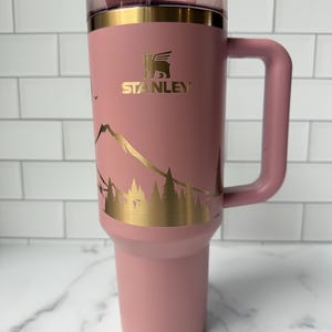 Mountain Engraved Stanley Quencher Tumbler - Stanley Cup - Ski Engraved Stanley - Northwest Cup - Hiking - Sunset Stanley