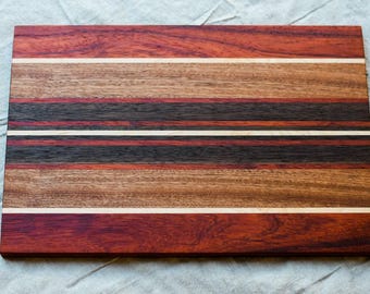 Exotic + American Hardwood Cutting Board - Edge Grain Cutting Board - Charcuterie Board - Gifts for Him