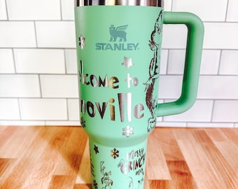 Grinch Stanley Travel Quencher 40oz - Christmas Stanley - Holiday Stanley - Christmas Tumbler