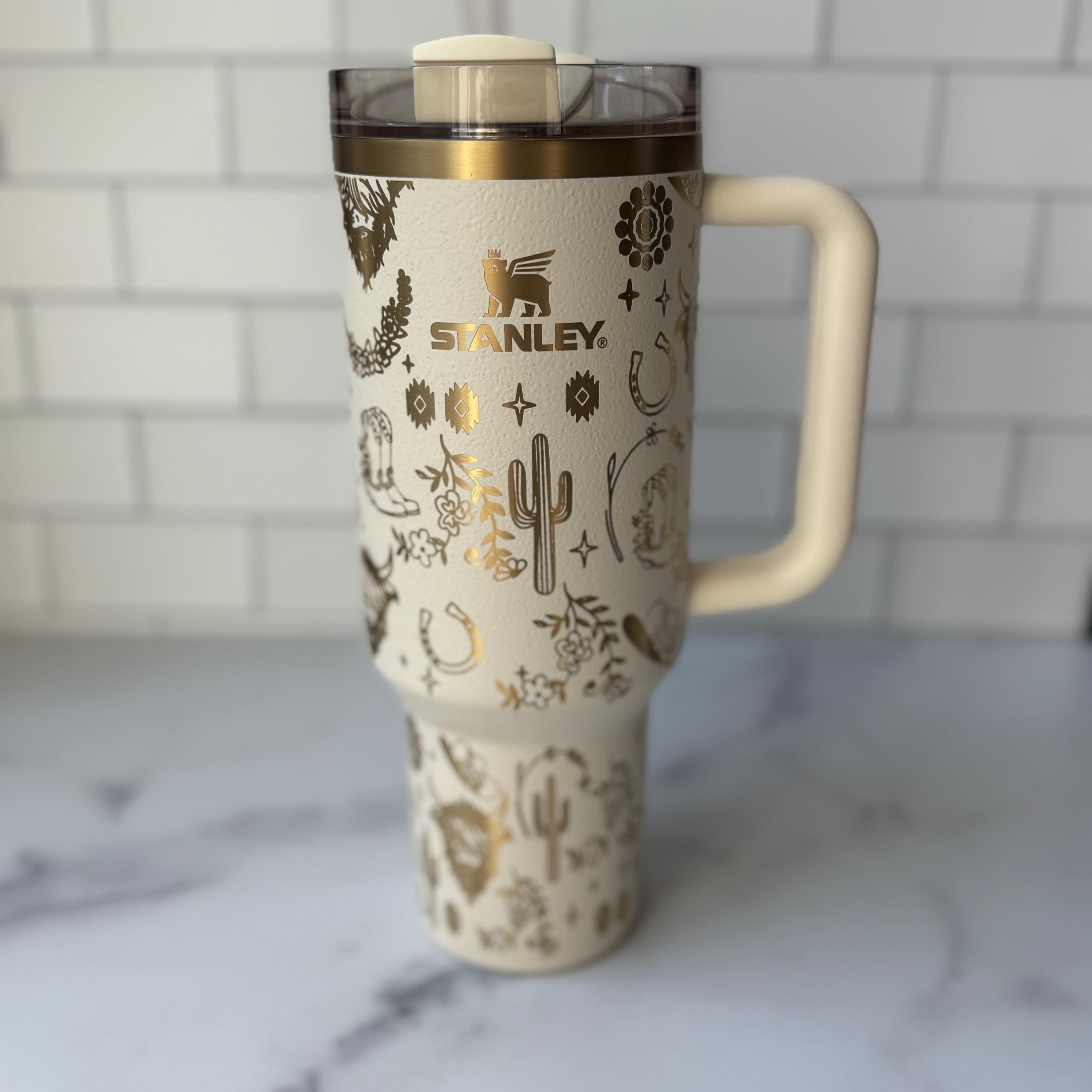 Western Highland Cow Engraved Stanley Quencher 40oz Tumbler - Stanley Cup  - Highland Cow Stanley - Cowboy Stanley - Country Stanley