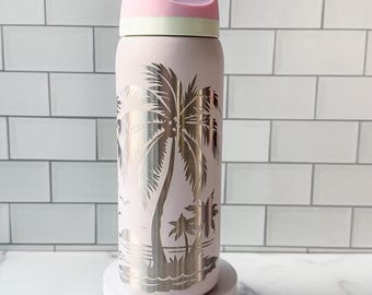 Beach Owala - Custom Owala - Vacation Owala - Palm Tree Owala - Custom Tumbler