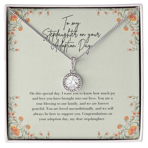 To my stepdaughter on her adoption day, adoption gift necklace for stepdaughter, gift to stepdaughter, gotcha day gift