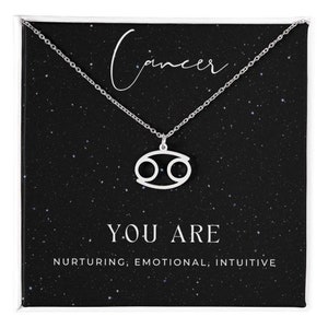 Handmade Astrology necklace for Cancer sign, Cancer zodiac sign necklace for her, constellation necklace for her, dainty astrology pendant