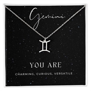 Handmade Astrology necklace for Gemini sign, Gemini zodiac sign necklace for her, constellation necklace for her, dainty astrology pendant