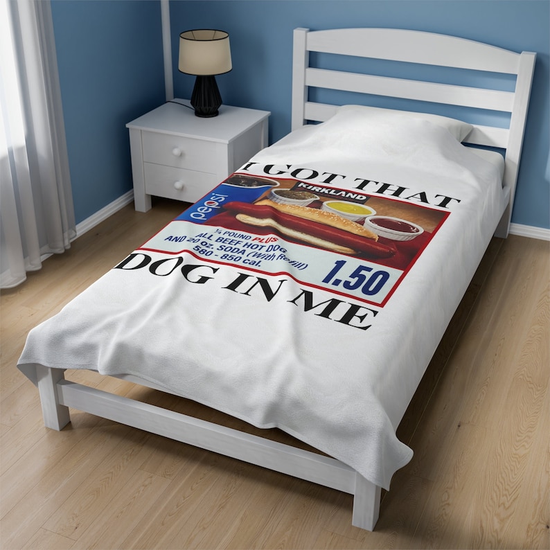 I Got That Dog in Me Plush Blanket, Costco Hot Dog Blanket, Costco Hot