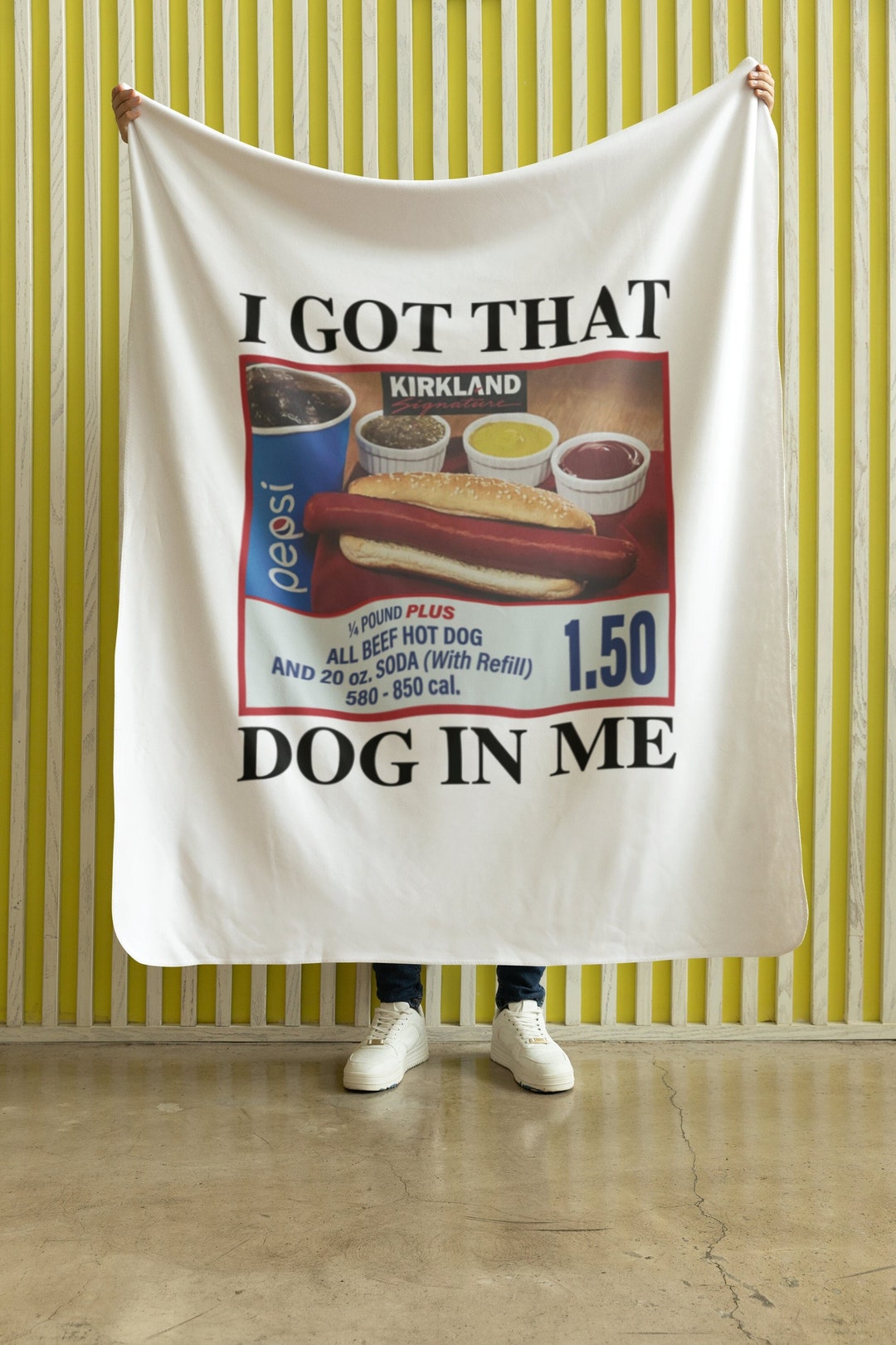 I Got That Dog in Me Plush Blanket, Costco Hot Dog Blanket, Costco Hot