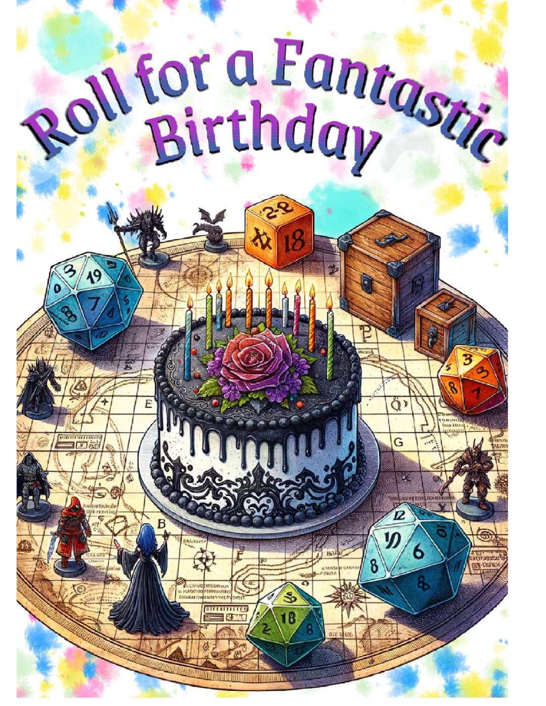 DND Birthday Card, Digital Download, Two Sizes. Blank Inside. Dungeons ...