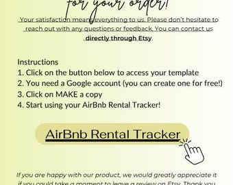 Airbnb Rental Tracker Spreadsheet | Google Sheets | Income & Expense Tracker