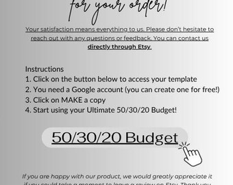 50/30/20 Budget Workbook | Google Sheets | Debt Snowball & Avalanche Tracker
